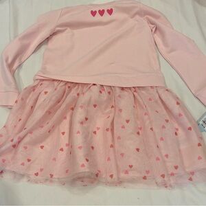 Pink Long‎ Sleeve Dress with Heart Details
